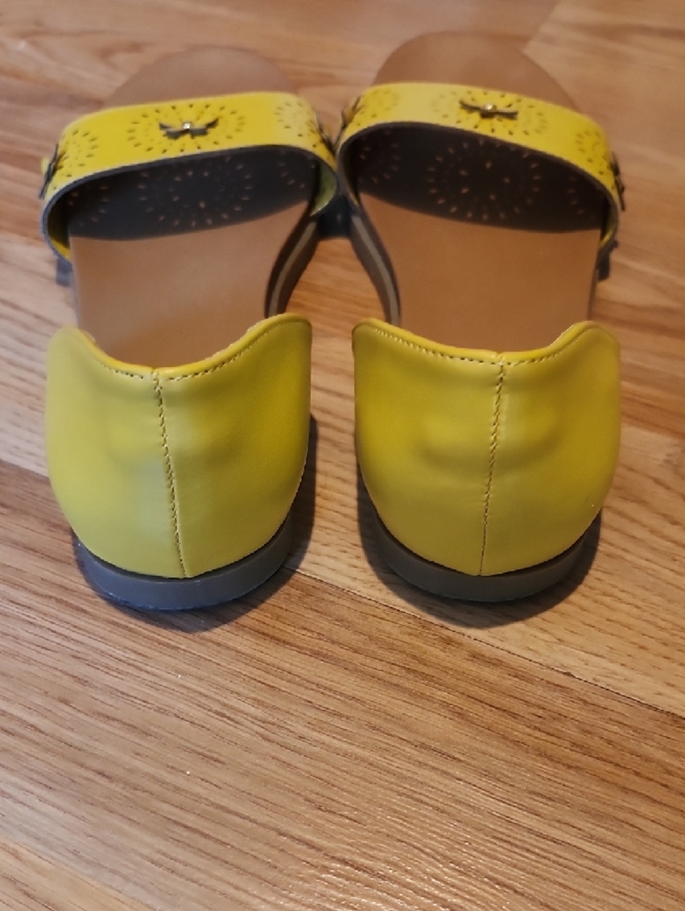 Andiamo Yellow Women's Floral Cutout D'Orsay Sandals - Picture 5 of 8